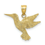 Load image into Gallery viewer, 14K Yellow Gold Polished and Engraved Hummingbird Charm Pendant
