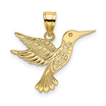 Load image into Gallery viewer, 14K Yellow Gold Polished and Engraved Hummingbird Charm Pendant
