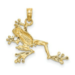 Load image into Gallery viewer, 14K Yellow Gold 2-D Textured Frog Charm Pendant
