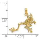 Load image into Gallery viewer, 14K Yellow Gold 2-D Textured Frog Charm Pendant
