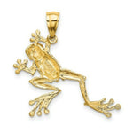 Load image into Gallery viewer, 14K Yellow Gold 2-D Textured Frog Charm Pendant
