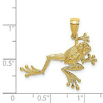 Load image into Gallery viewer, 14K Yellow Gold 2-D Textured Frog Charm Pendant
