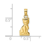 Load image into Gallery viewer, 14K Yellow Gold 2-D Mini Sitting Kitten Charm Pendant
