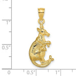 Load image into Gallery viewer, 14K Yellow Gold 2-D KANGAROO With BABY IN POUCH Charm Pendant
