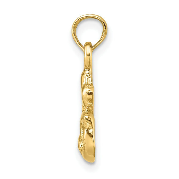 14K Yellow Gold I Love MY CAT Charm Pendant