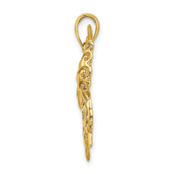14K Yellow Gold 2-D Cut-Out Butterfly Charm Pendant