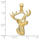 Load image into Gallery viewer, 14K Yellow Gold 2-D Deer Head Profile Charm Pendant
