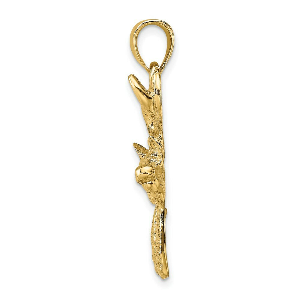 14K Yellow Gold 2-D Deer Head Profile Charm Pendant