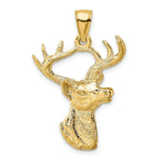 Load image into Gallery viewer, 14K Yellow Gold 2-D Deer Head Profile Charm Pendant
