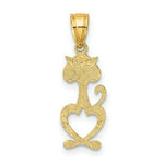 Load image into Gallery viewer, 14K Yellow Gold Cut-Out &amp; Engraved Cat Charm Pendant

