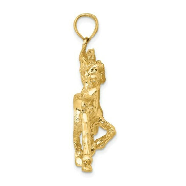14K Yellow Gold 2-D Dancing Horse Charm Pendant