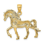 Load image into Gallery viewer, 14K Yellow Gold 2-D Horse Walking Charm Pendant

