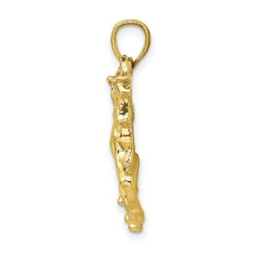 14K Yellow Gold 2-D Horse Walking Charm Pendant