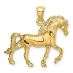 Load image into Gallery viewer, 14K Yellow Gold 2-D Horse Walking Charm Pendant
