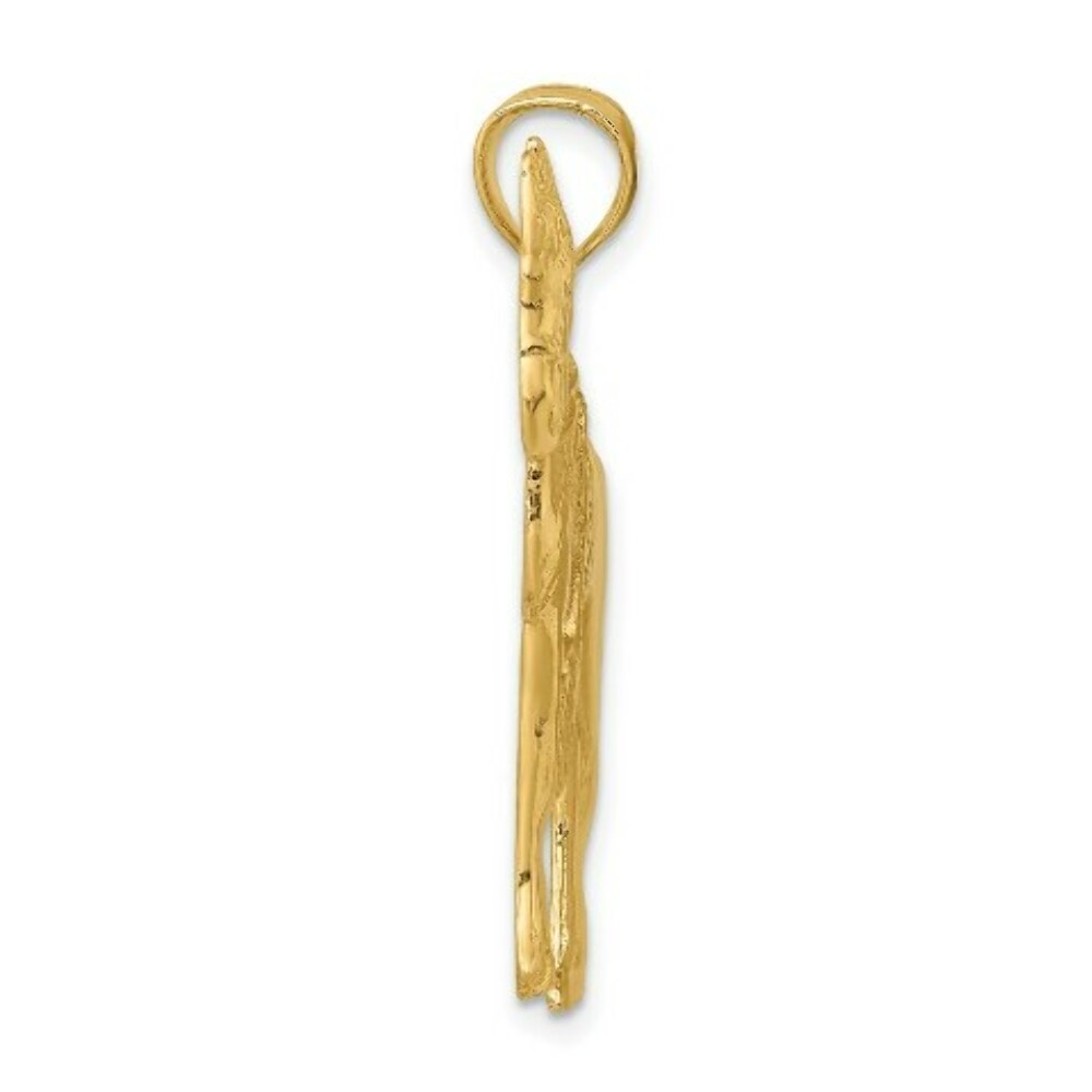14K Yellow Gold 2-D Horse With Saddle Charm Pendant