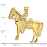 Load image into Gallery viewer, 14K Yellow Gold 2-D Horse With Saddle Charm Pendant

