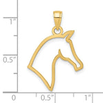 Load image into Gallery viewer, 14K Yellow Gold Cut-Out Horse Head Profile Charm Pendant
