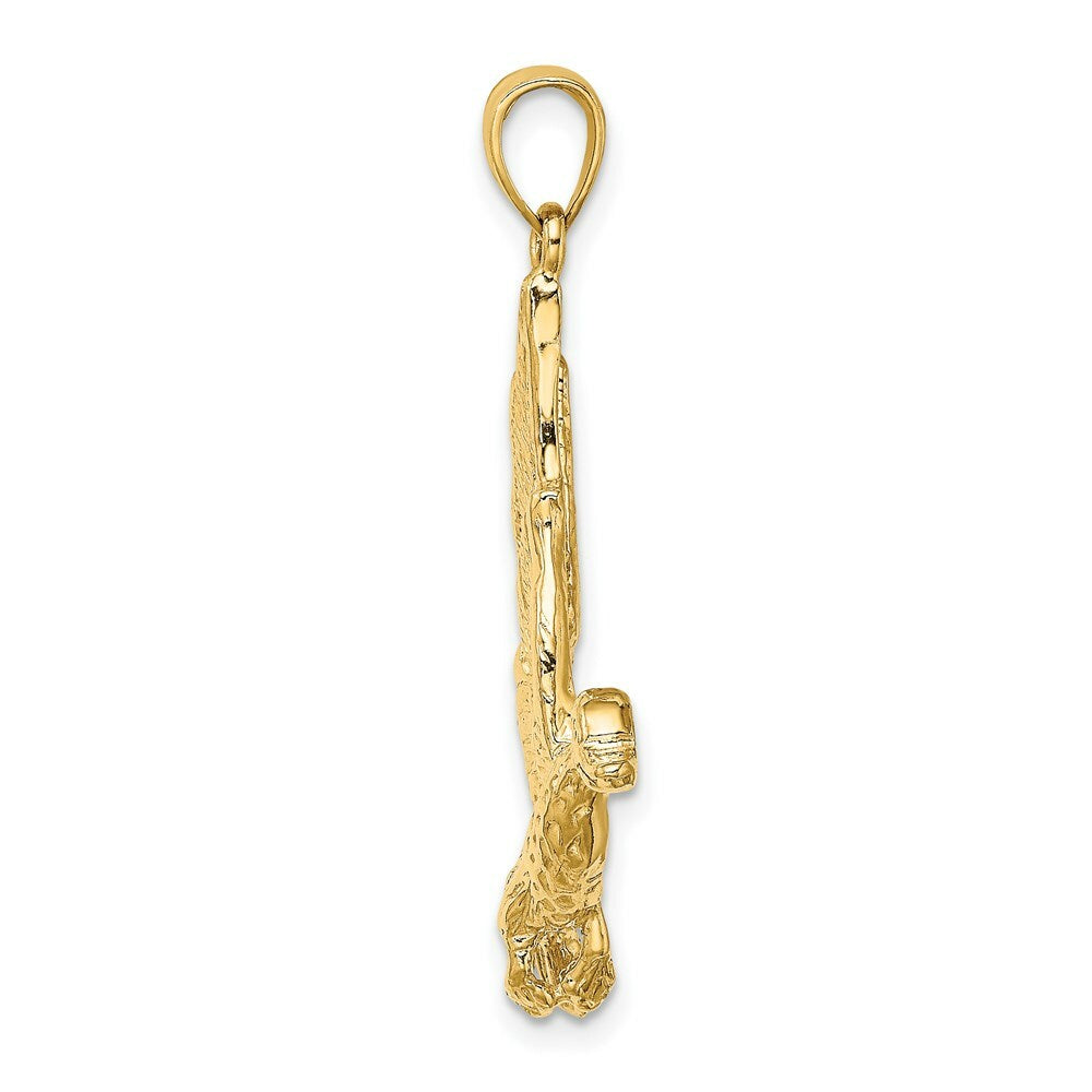 14K Yellow Gold 2-D FLYING MALLORD DUCK Charm Pendant
