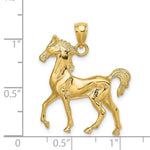 Load image into Gallery viewer, 14K Yellow Gold 3-D Polished Horse Charm Pendant
