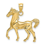 Load image into Gallery viewer, 14K Yellow Gold 2-D Polished Horse Charm Pendant
