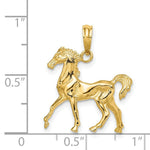 Load image into Gallery viewer, 14K Yellow Gold 3-D Horse Charm Pendant
