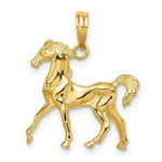 Load image into Gallery viewer, 14K Yellow Gold 3-D Horse Charm Pendant
