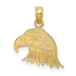 Load image into Gallery viewer, 14K Yellow Gold Engraved FLAT EAGLE Head Charm Pendant
