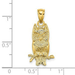 Load image into Gallery viewer, 14K Yellow Gold 2-D Textured Owl Charm Pendant
