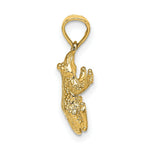 Load image into Gallery viewer, 14K Yellow Gold 2-D Textured Top View FROG Charm Pendant
