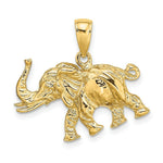 Load image into Gallery viewer, 14K Yellow Gold 3-D Elephant Profile With Tusk Charm Pendant
