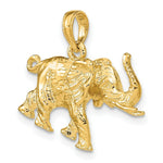 Load image into Gallery viewer, 14K Yellow Gold 3-D Elephant Profile With Tusk Charm Pendant
