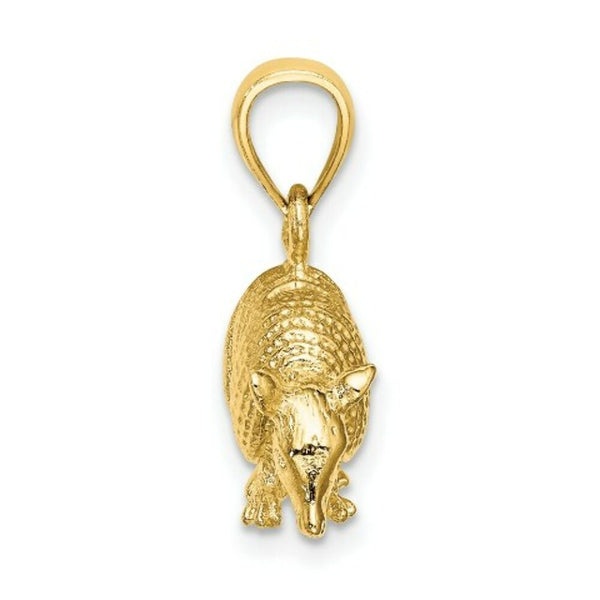 14K Yellow Gold 3-D ARMADILLO Charm Pendant