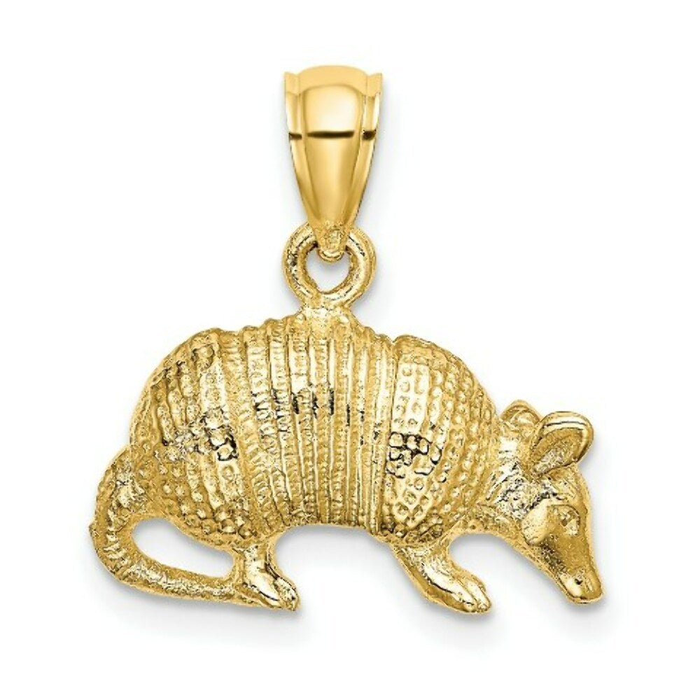 14K Yellow Gold 3-D ARMADILLO Charm Pendant