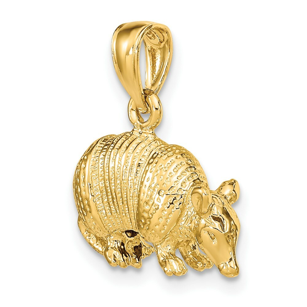 14K Yellow Gold 3-D ARMADILLO Charm Pendant