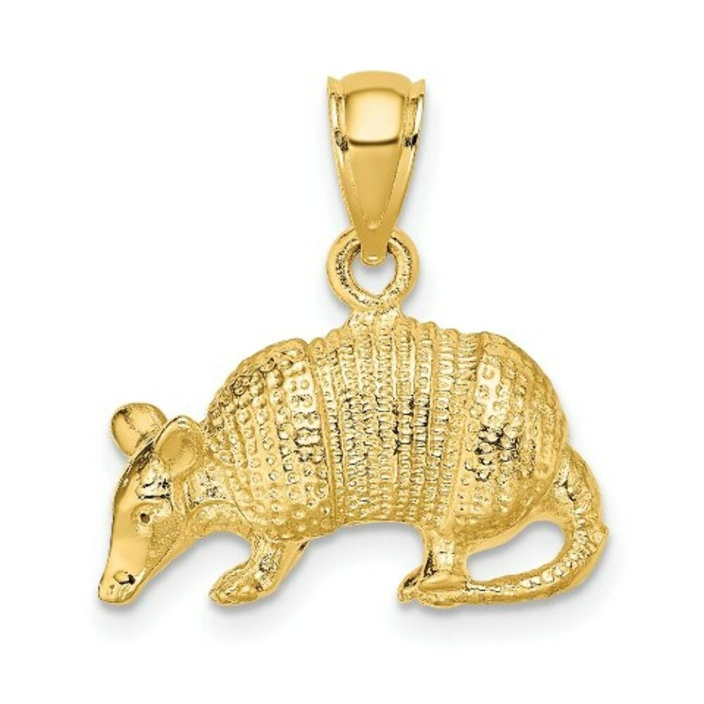 14K Yellow Gold 3-D ARMADILLO Charm Pendant