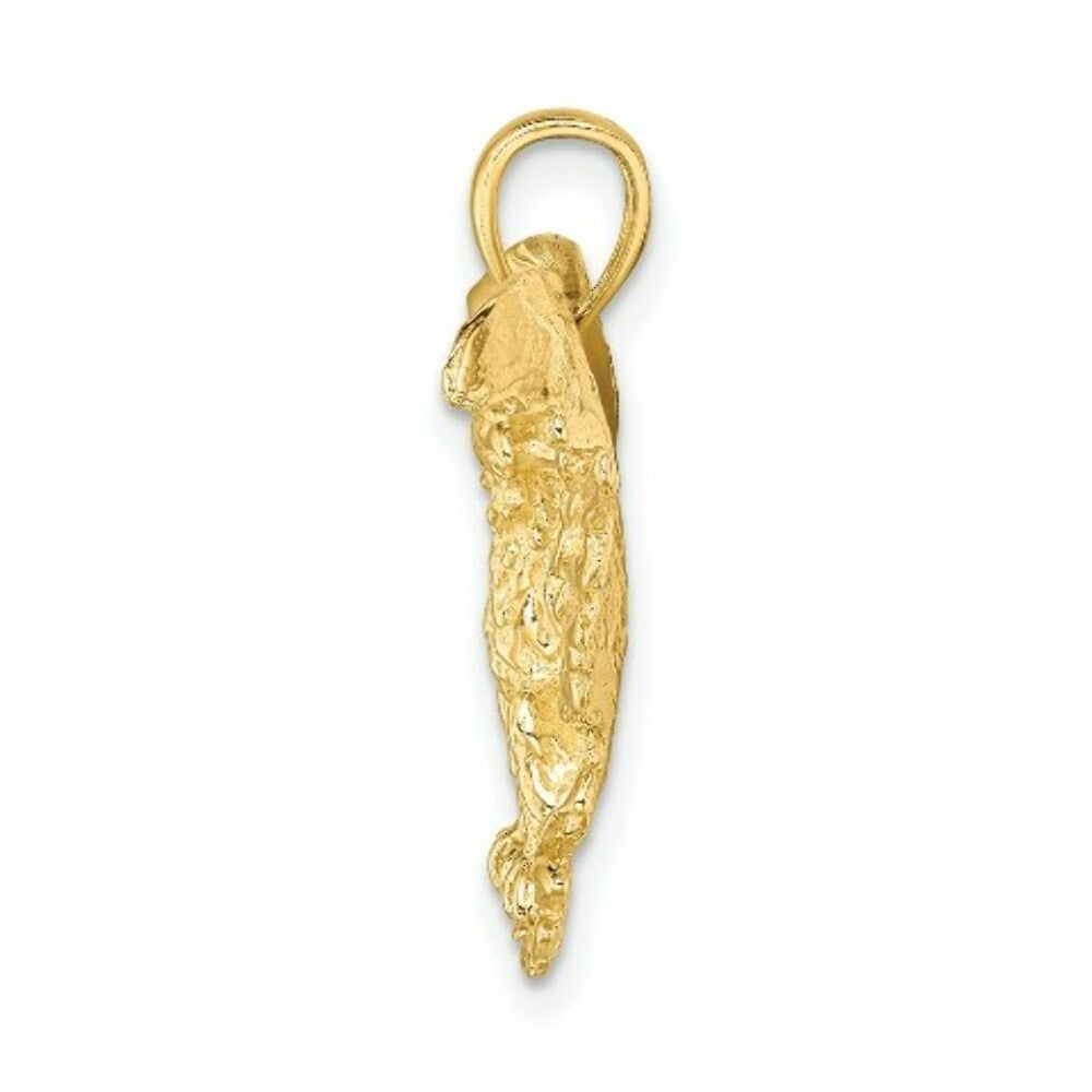 14K Yellow Gold 2-D Eagle With Wings Spread Charm Pendant