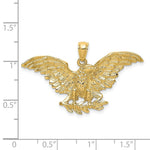 Load image into Gallery viewer, 14K Yellow Gold 2-D Eagle With Wings Spread Charm Pendant
