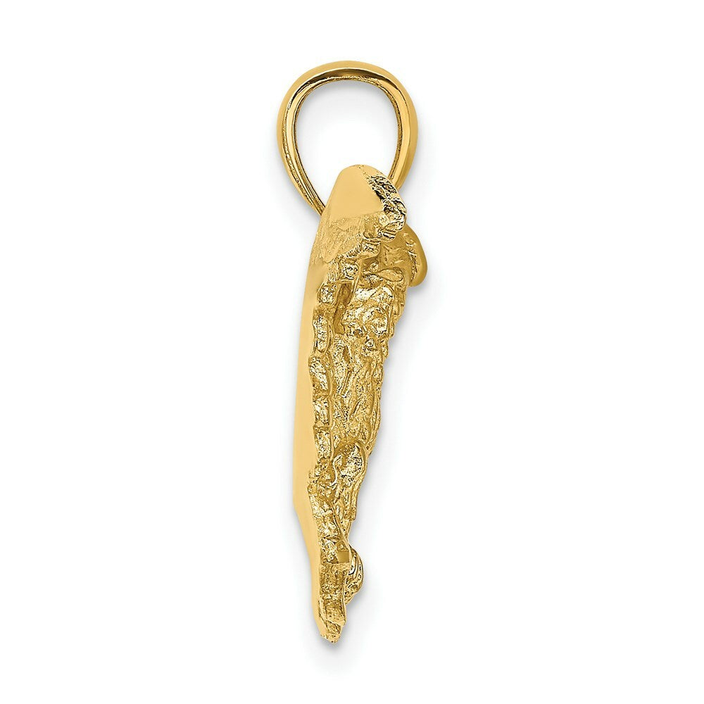 14K Yellow Gold 2-D Eagle With Wings Spread Charm Pendant