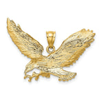 Load image into Gallery viewer, 14K Yellow Gold 2-D EAGLE With BEAK TOUCHING CLAWS Charm Pendant
