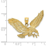 Load image into Gallery viewer, 14K Yellow Gold 2-D EAGLE With BEAK TOUCHING CLAWS Charm Pendant
