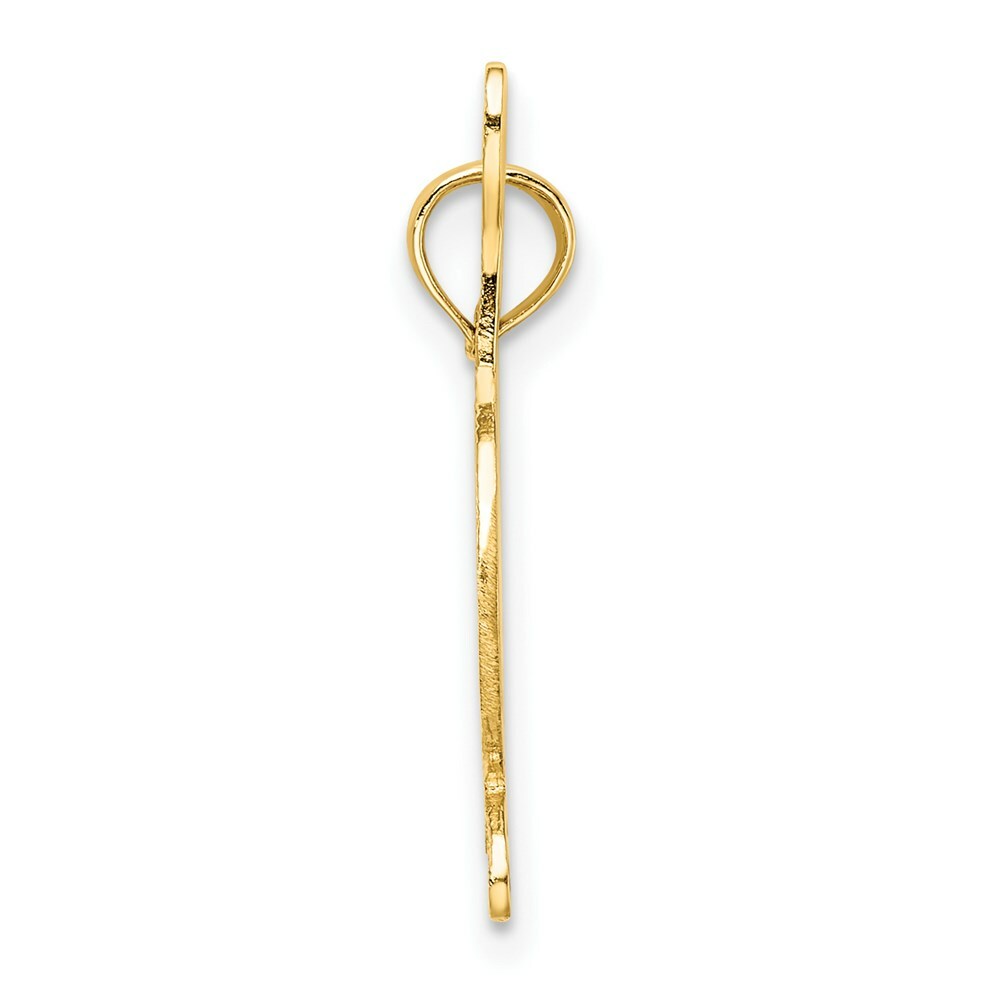 14K Yellow Gold Textured & Flat Horse Head & Shoe Charm Pendant