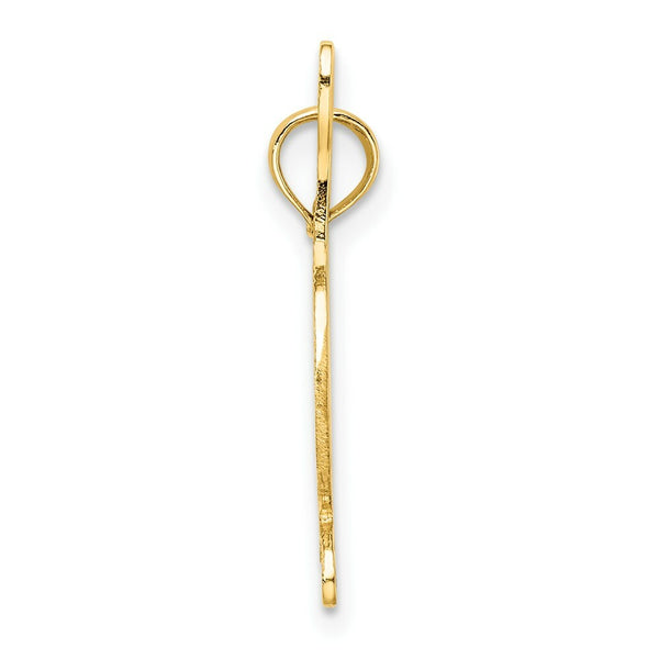 14K Yellow Gold Textured & Flat Horse Head & Shoe Charm Pendant