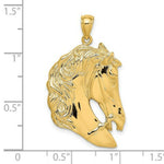 Load image into Gallery viewer, 14K Yellow Gold Horse Head Profile With LONG MANE Charm Pendant
