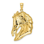 Load image into Gallery viewer, 14K Yellow Gold Horse Head Profile With LONG MANE Charm Pendant
