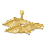 Load image into Gallery viewer, 14K Yellow Gold 2-D TRIPLE Horse Head Charm Pendant
