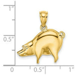 Load image into Gallery viewer, 14K Yellow Gold 2-D &amp; Polished Pig Charm Pendant
