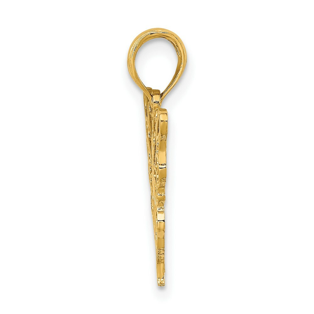 14K Yellow Gold Butterfly Charm Pendant