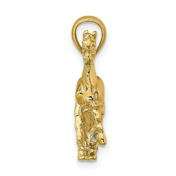 14K Yellow Gold 3-D Horse Charm Pendant