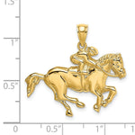 Load image into Gallery viewer, 14K Yellow Gold 2-D JOCKEY ON Horse Charm Pendant
