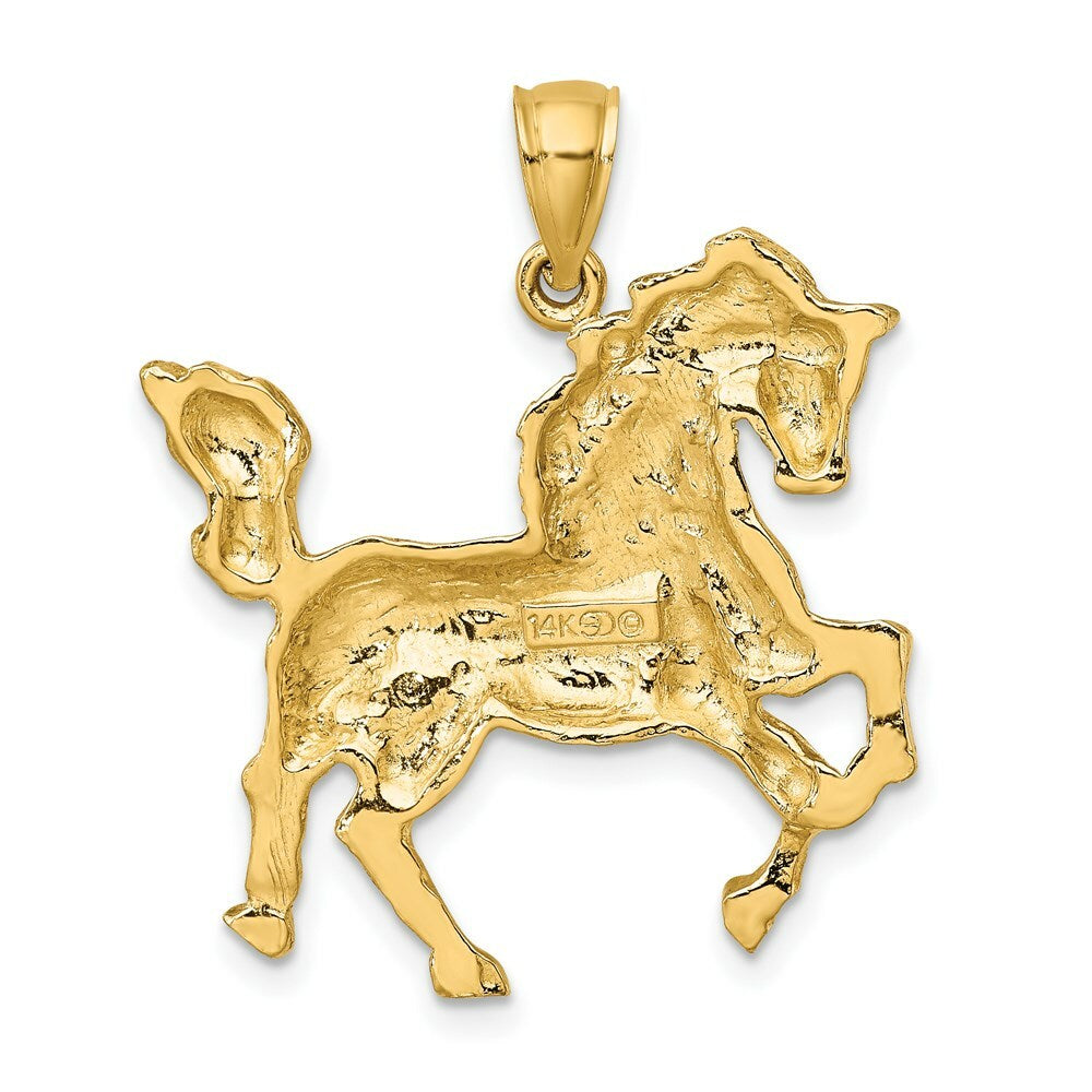 14K Yellow Gold 2-D Horse Charm Pendant